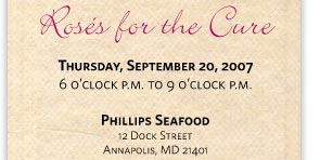 Thursday, September 20, 2007 
6 o'clock P.M. to 9 o'clock P.M.

Phillips Seafood
12 Dock Street
Annapolis, MD 21401